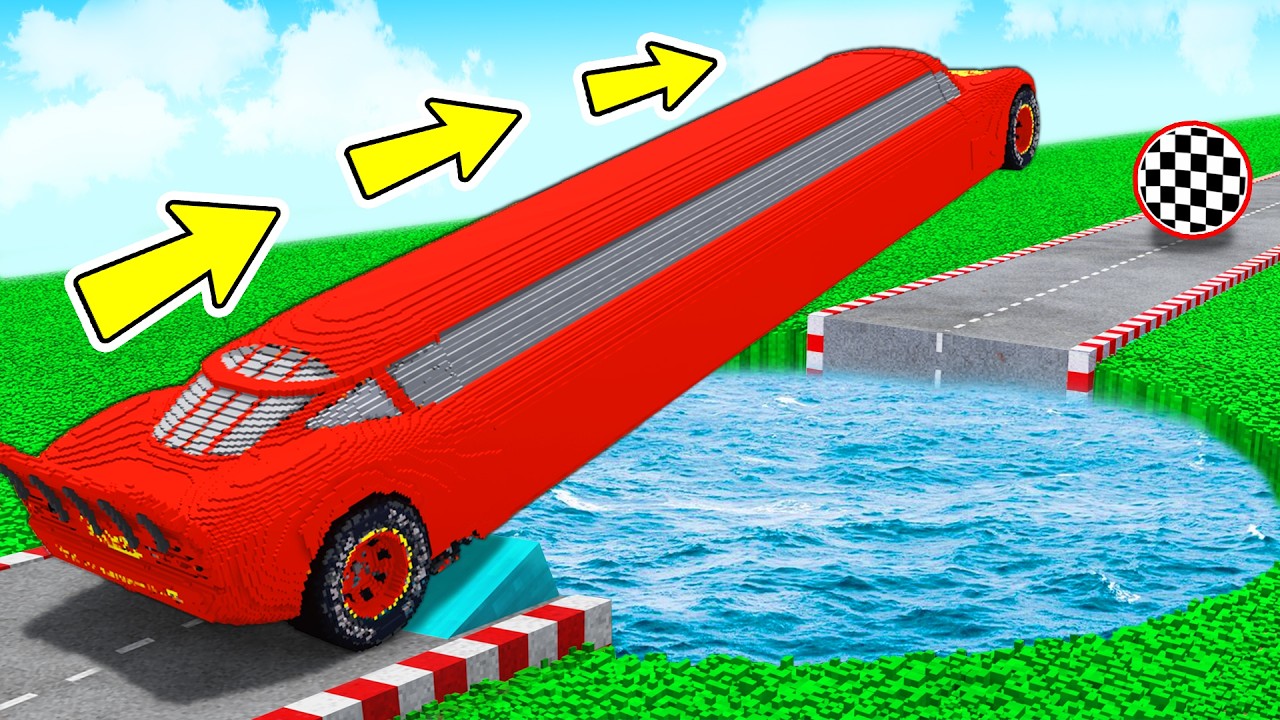 LONG CARS vs WATER POTHOLES in Teardown