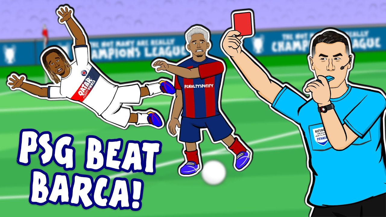 😲BARCA OUT!😲 Barcelona vs PSG 1-4 (Araujo Red Card Dembele Champions League Goals Highlights 2024)