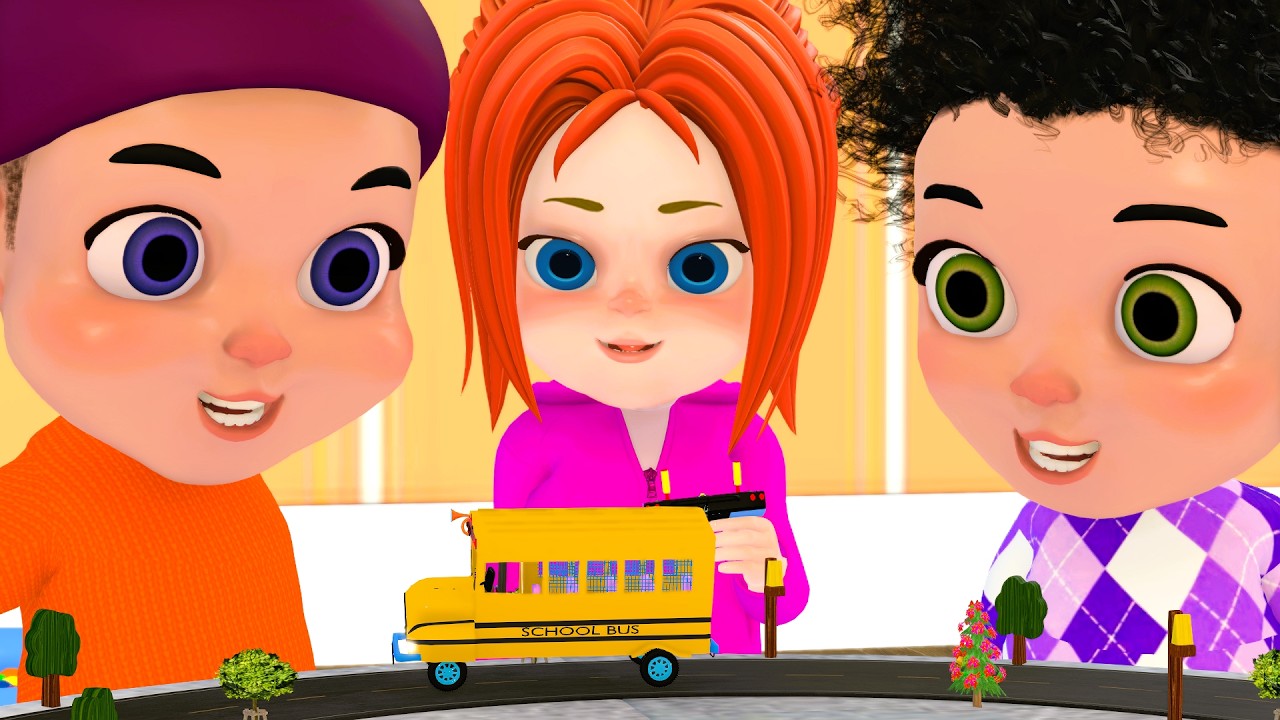 Wheels on the Bus | Fun Story Version for Kids | Happy Fun Toons