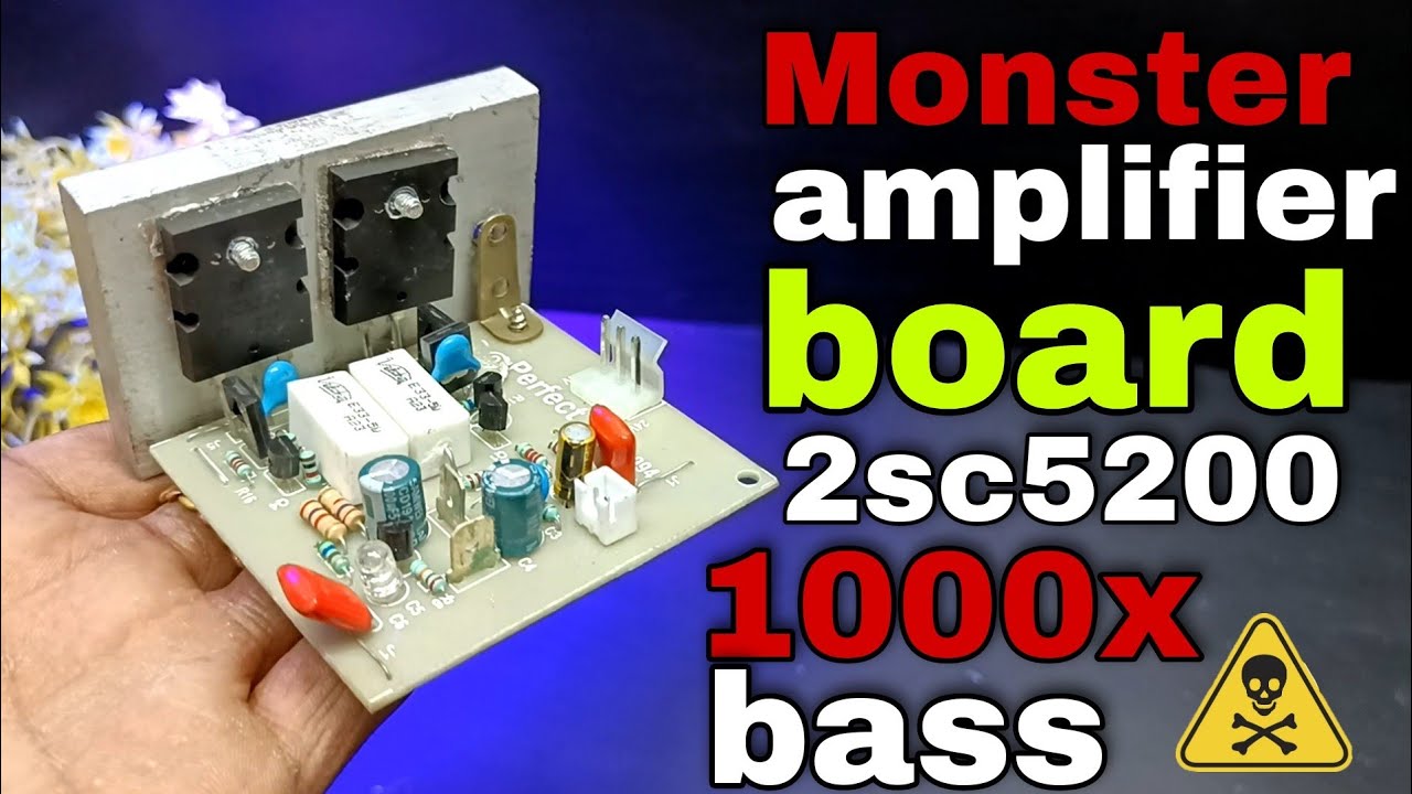 100watt mono Amplifier board//2SC5200 2SA1943 Board Testing with wiring//#flowbeats