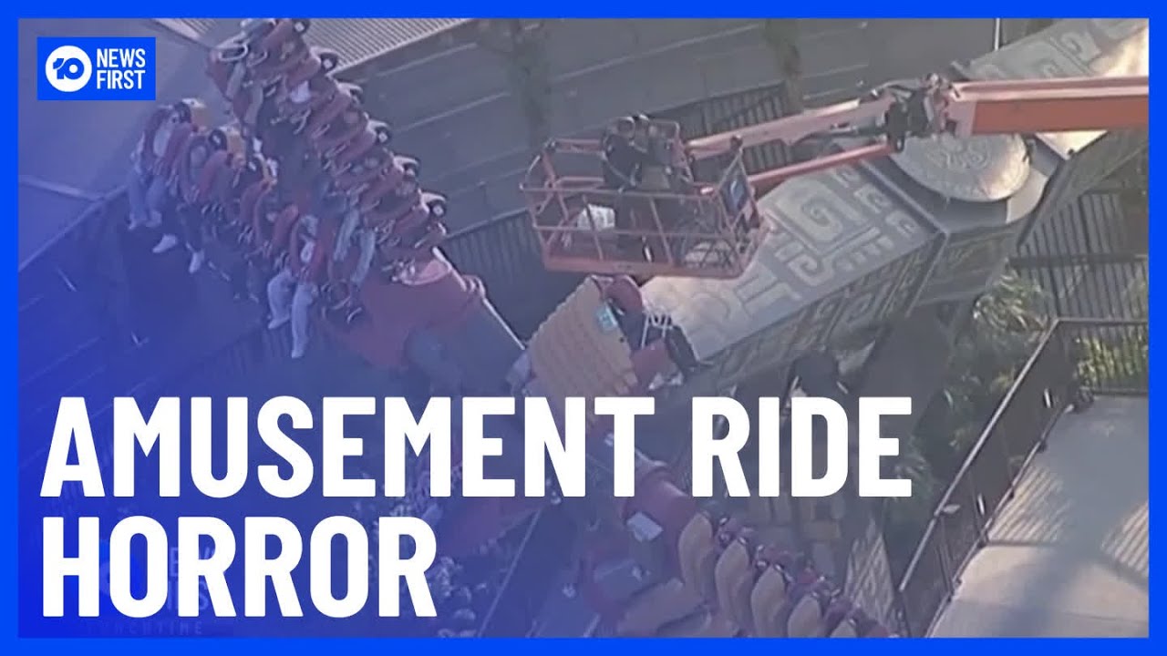 22 People Left Trapped On A Park Ride For Hours In California | 10 News First