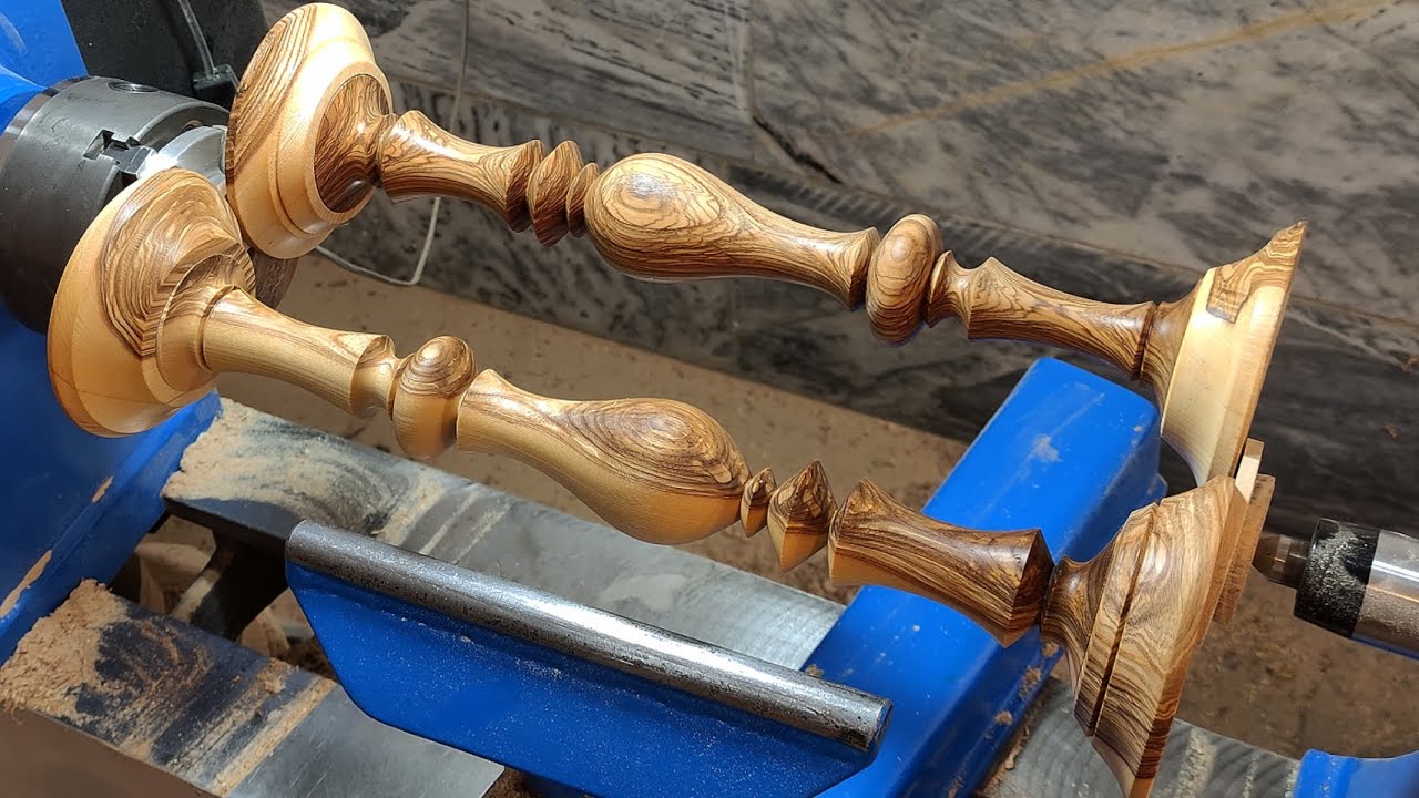 woodturning - making twins candle holders by ash wood