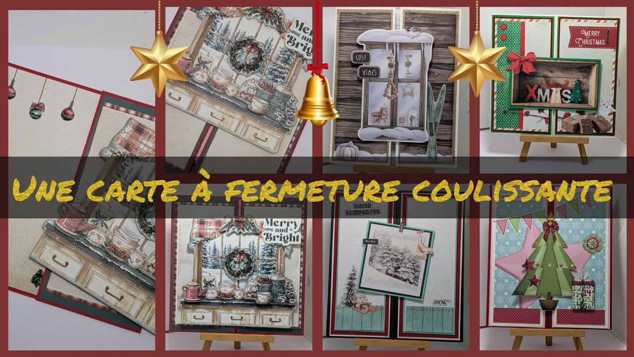 🎄🎅 Tuto - Une carte à fermeture coulissante 🎅🎄#action #greetingcard #noel #diy #christmas 