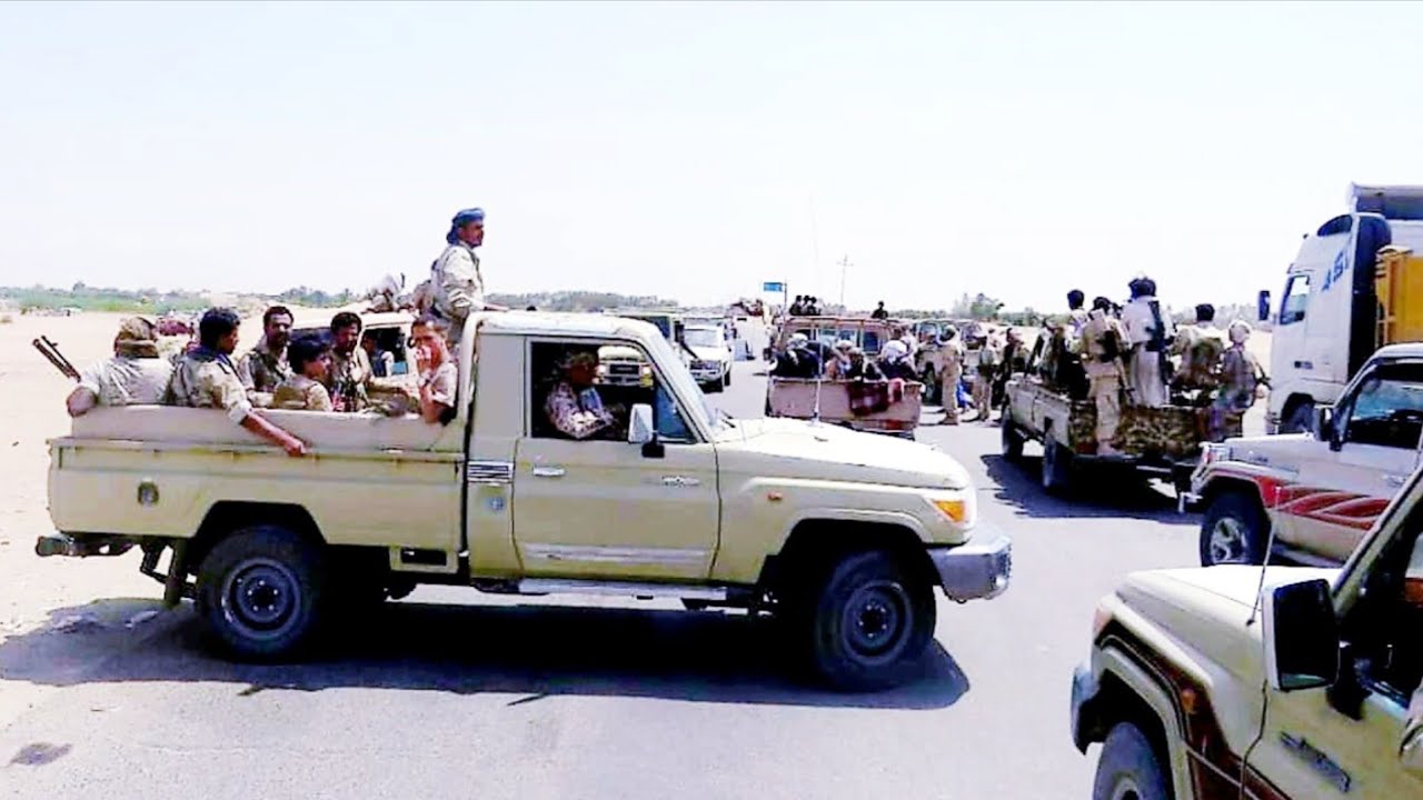 تعزيزات الجيش الوطني بقيادة العميد ذياب القبلي إلى جبهة صرواح اليمن