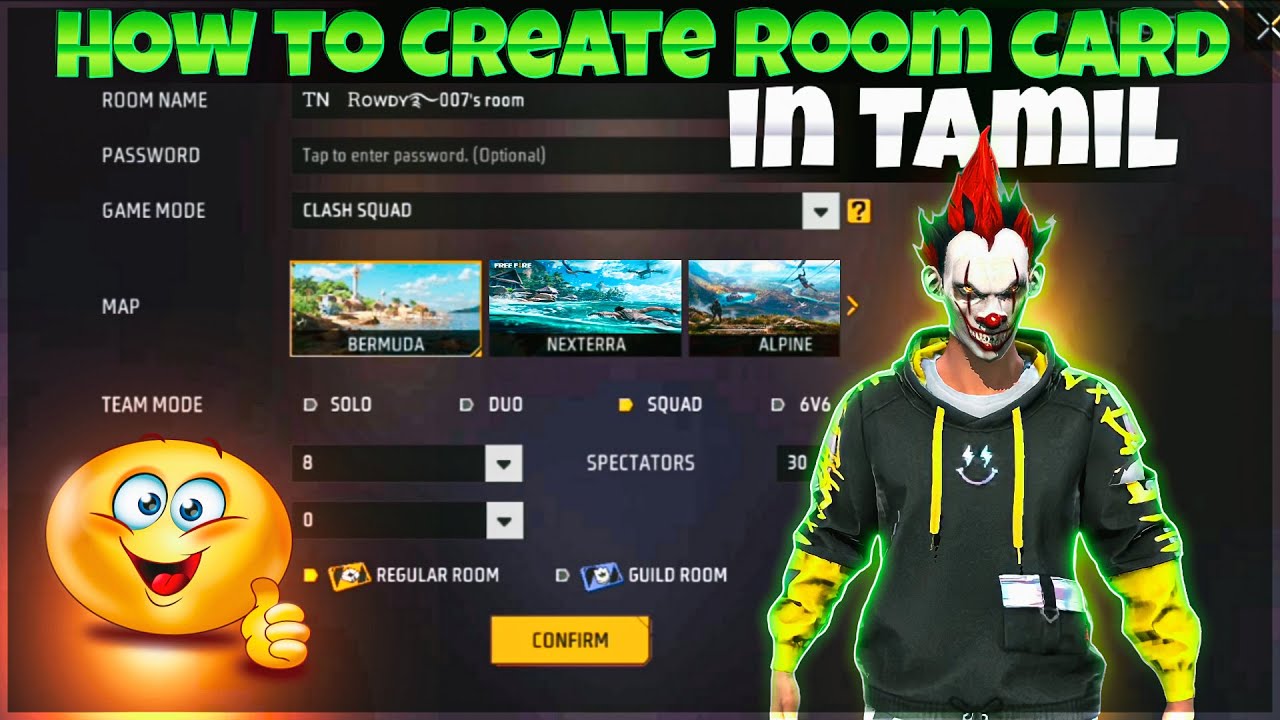 how to create room card in free fire in tamil | free fire tips and tricks in tamil