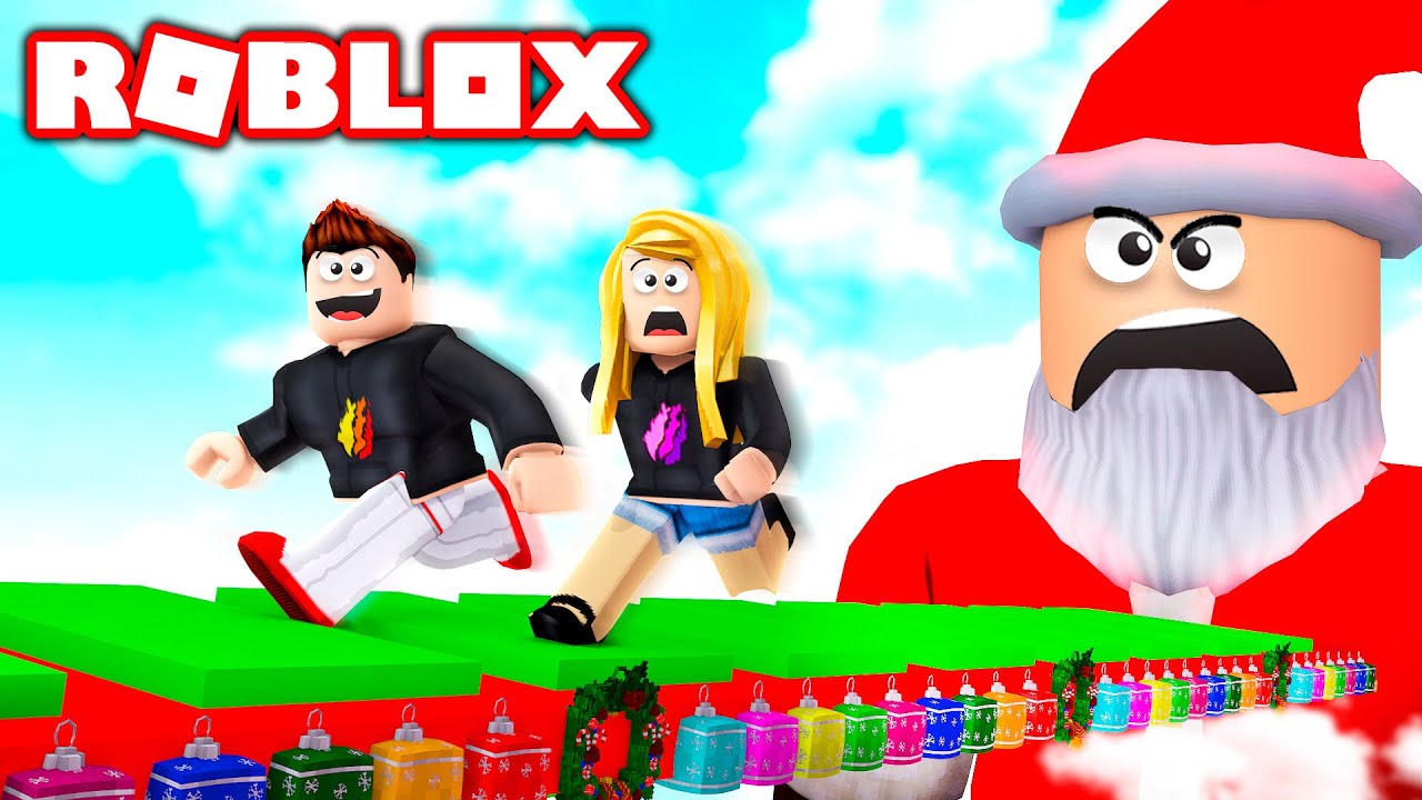 ROBLOX ESCAPE FROM THE EVIL SANTA OBBY with MY WIFE!