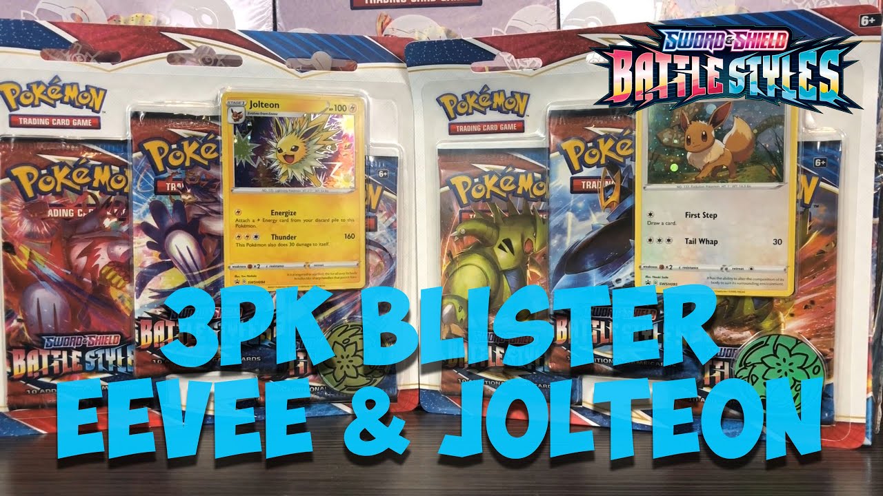 Pokemon TCG: Battle Styles 3pk Blisters - Eevee (SWSH095) & Jolteon (SWSH095)