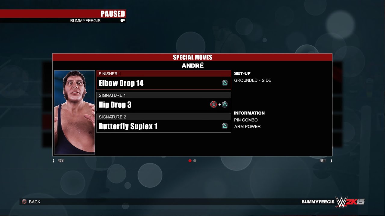 WWE2K15 Специальные приемы Андре Гиганта