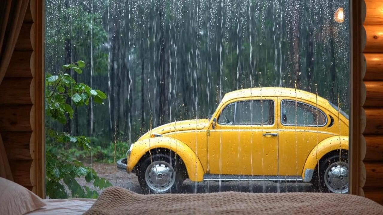 Deep Sleep Rain Sounds 🌧️ Cozy Cabin Window | Relaxing Rain ASMR for Stress Relief