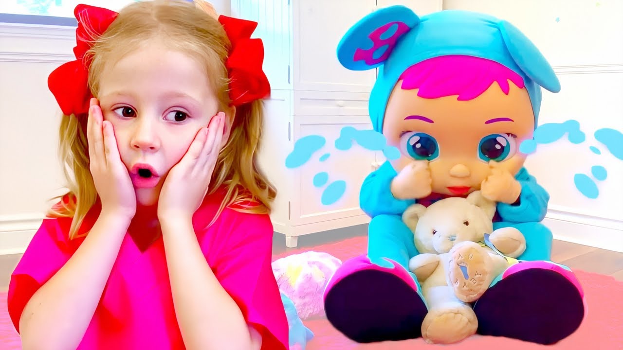 Nastya recebeu uma enorme boneca de presente