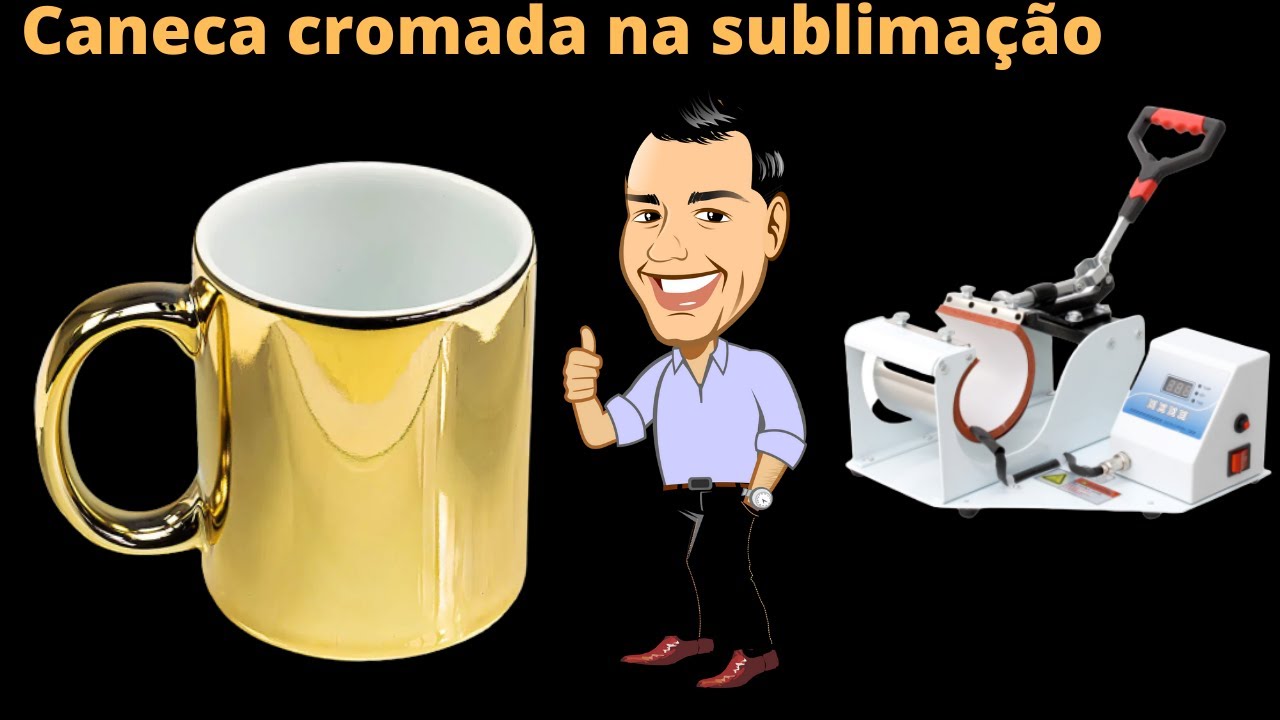 Como personalizar caneca cromada dourada na sublima&ccedil;&atilde;o