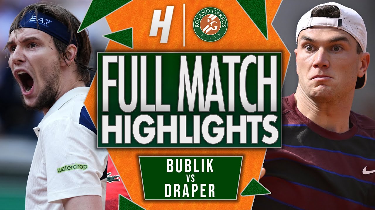 Alexander Bublik vs Jack Draper - FULL Match Highlights - Fourth Round | Roland Garros 2025