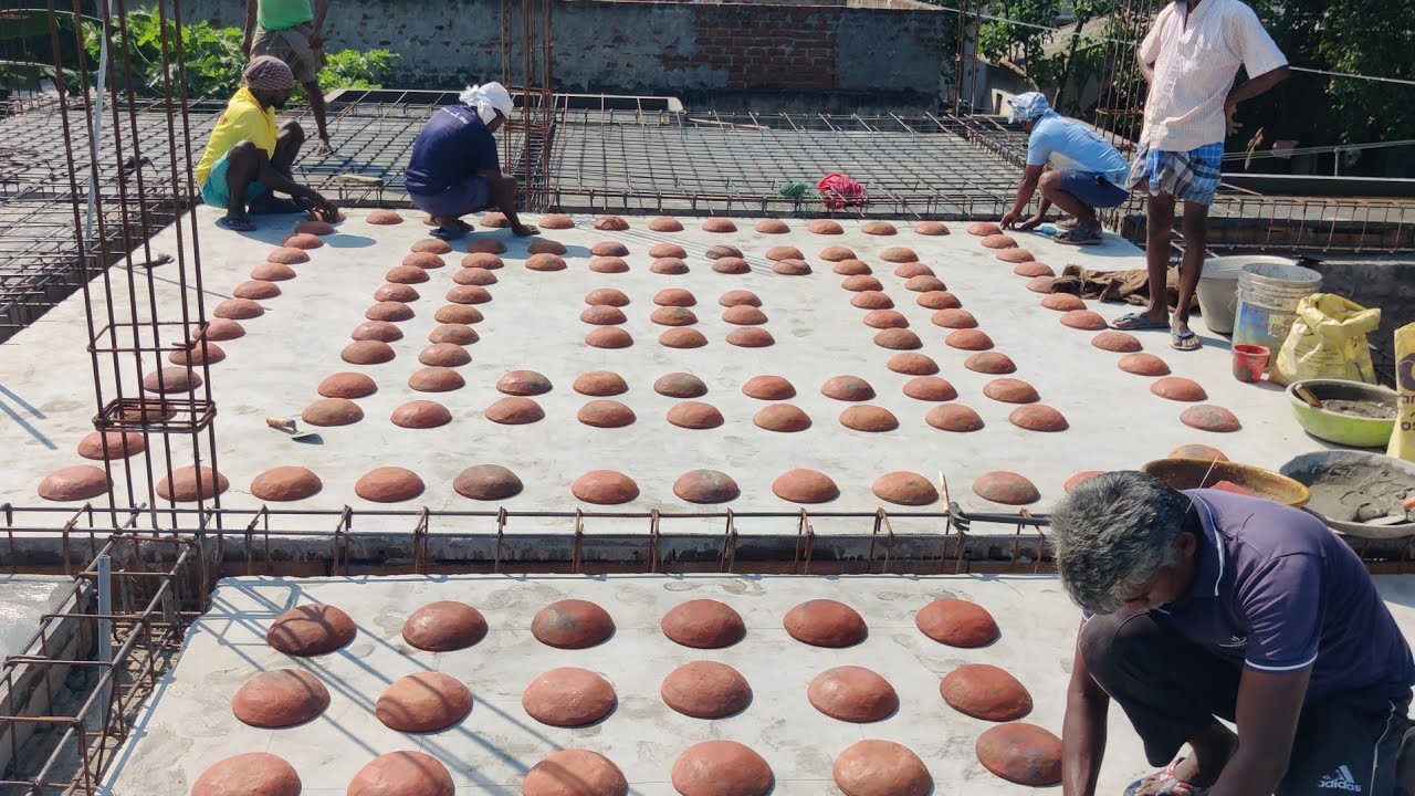 மண் சட்டி ✨️🏡 Filler slab using clay pots | Ceiling design #fillerslab #aurovilledesign