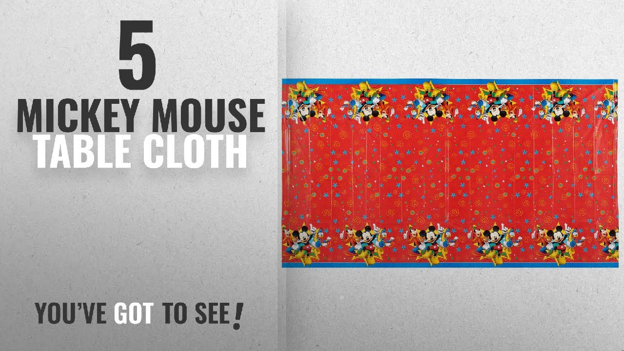 Top 10 Mickey Mouse Table Cloth [2018]: Mickey Mouse Clubhouse Plastic Table Cover, 54 in x 96 in,