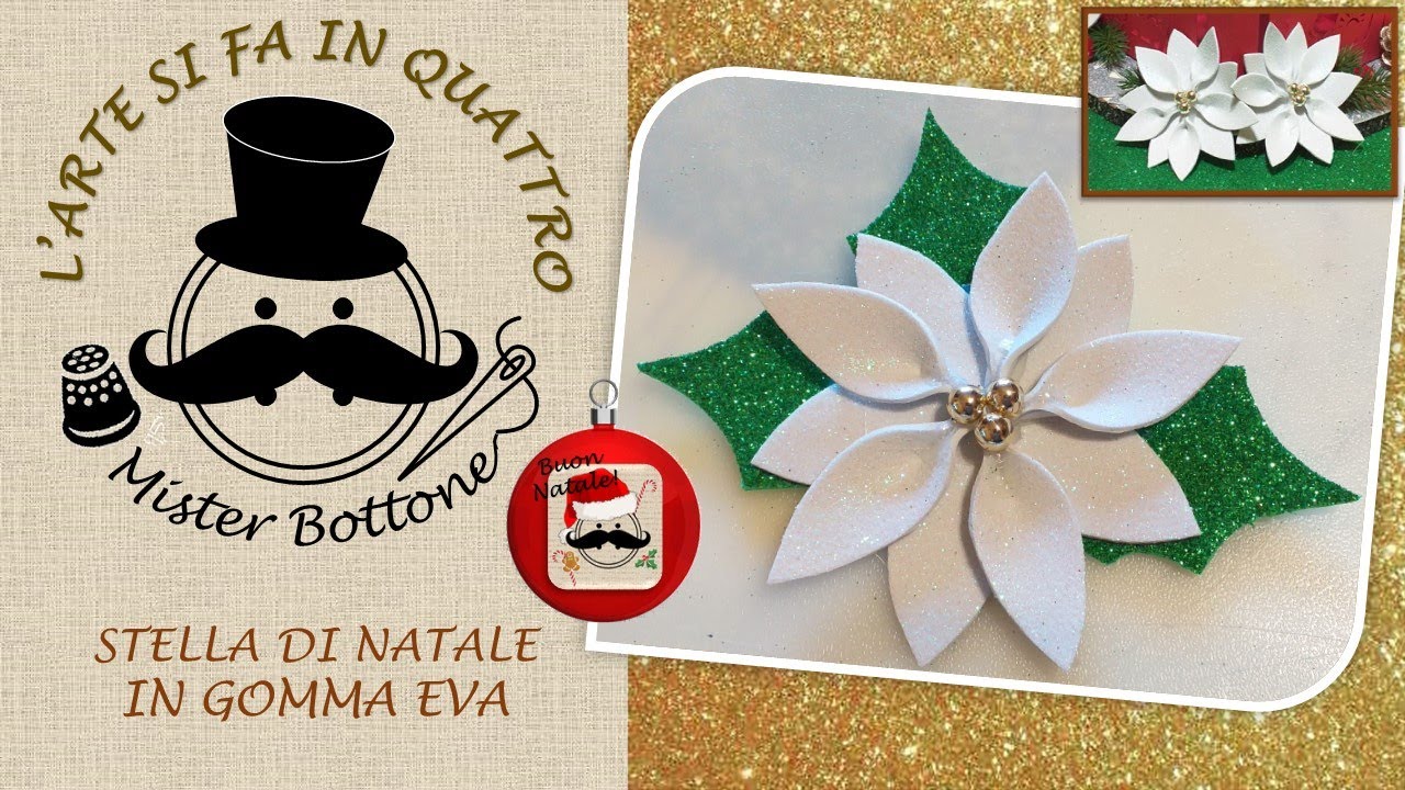 Come fare una STELLA DI NATALE in gomma Eva glitterata | tutorial | Decorazioni natalizie fai da te