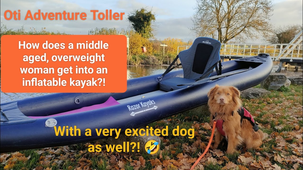 How does an overweight, middle aged woman with no balance get into a Razor R2 inflatable kayak?!