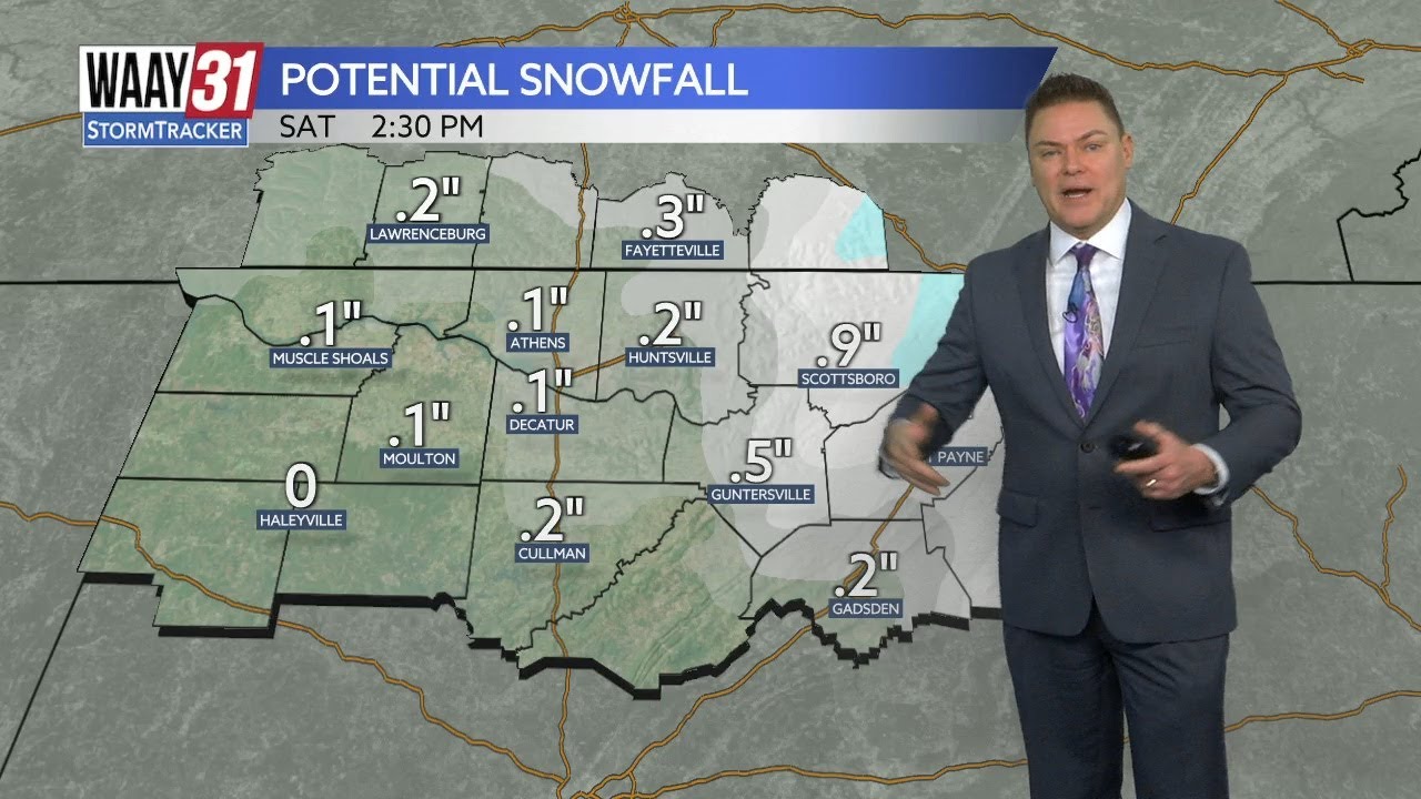 Bitter cold and a few snowflakes across north Alabama this weekend