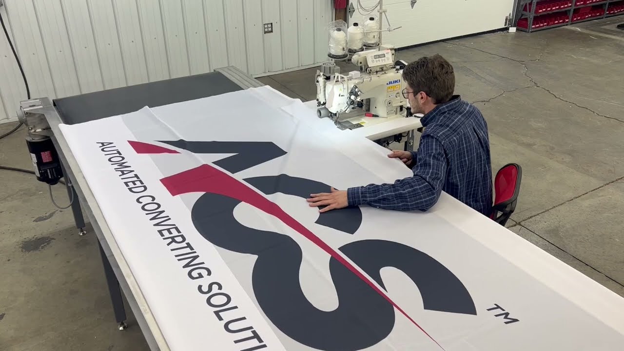 Automated Sewing Machine & Conveyorline for Sign and Banner | ACS Sewing Assist