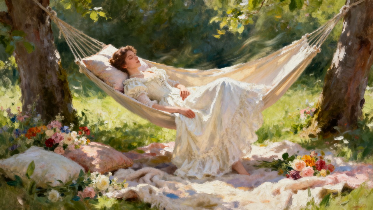 Gentle Healing Garden | 1 Hour Calm Music for Work & Study 🌿 Oil Painting Vibes