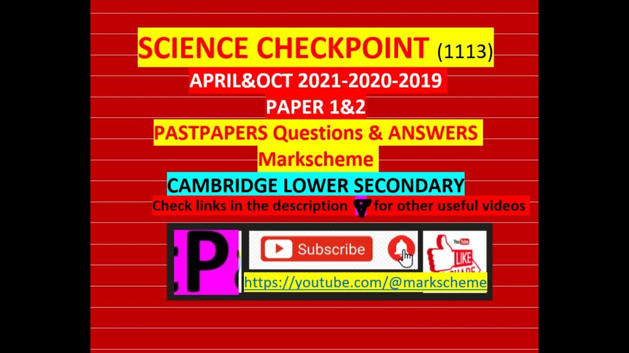 2021 2020 2019-complete-science checkpoint pastpaper-1113--lower secondary-solved Q&A   Gr 8/Y 9