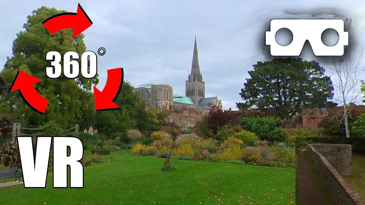 VR 360&deg; Video | Bishop's Palace 🏛️ Garden | Roman Wall🧱 | Chichester | Let's Walk🦶 (Virtual Reality)
