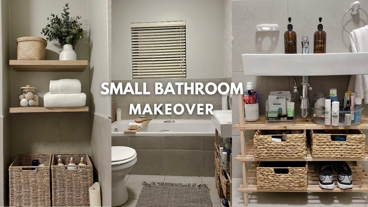 RENTER FRIENDLY BATHROOM MAKEOVER AND TOUR | Bathroom Revamp Part 2 | South African YouTuber