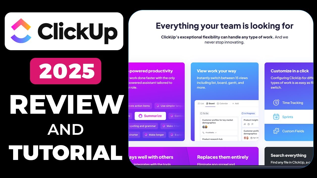 ClickUp 2025 | Review and Tutorial for beginners and Pro