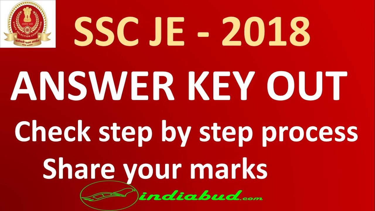 SSC JE Answer Key 2018 Out! | Check SSC Junior Engineer Paper 1 Answer Key