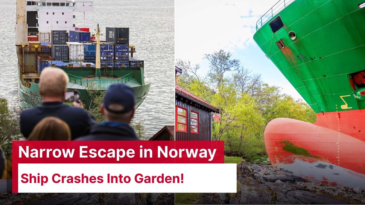 NCL Salten Incident | Cargo Ship Crashes Into Norwegian Garden, Narrowly Misses House | AP1E