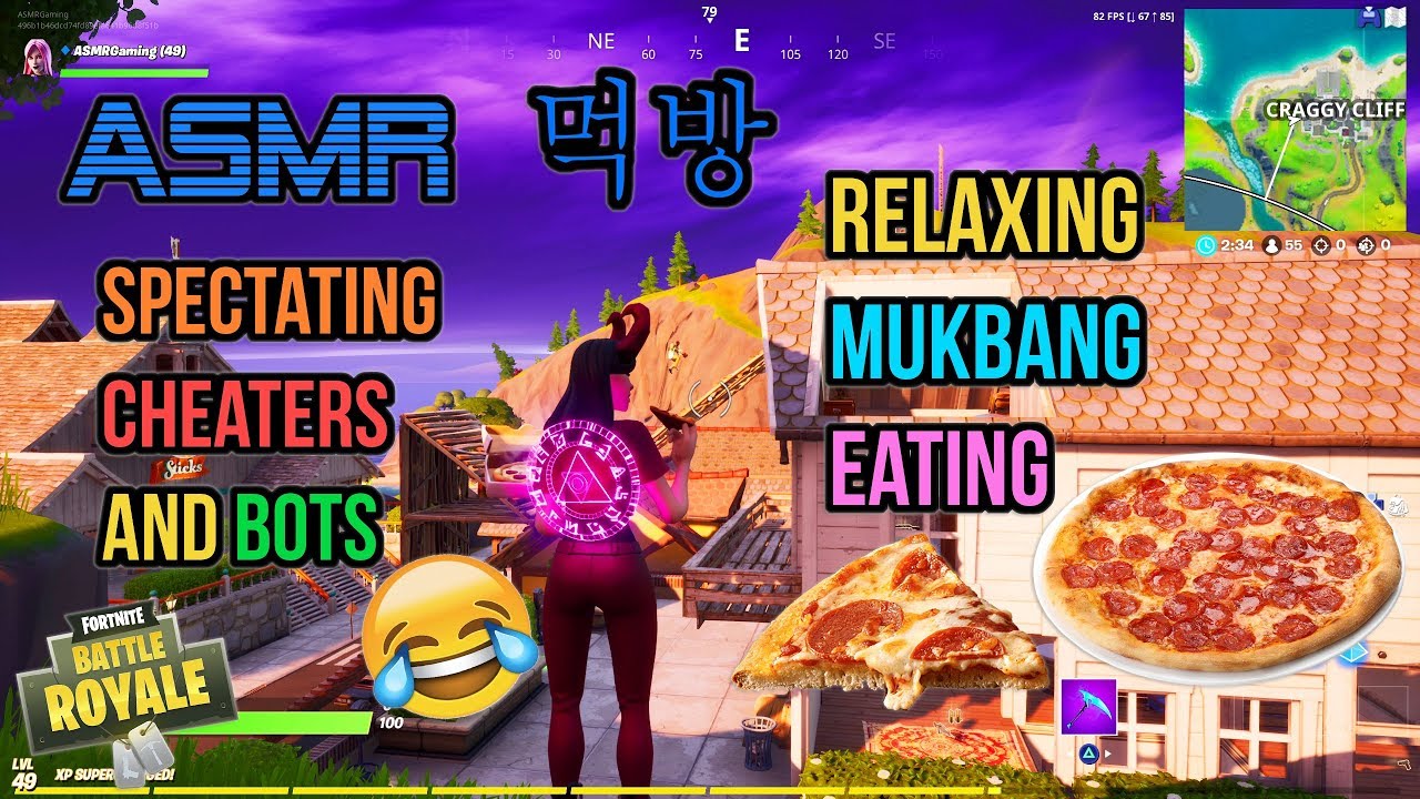 ASMR Gaming | Fortnite Mukbang Eating Delicious Italian Pizza Commentary 먹방 🎮🎧 Relaxing Whispering😴💤