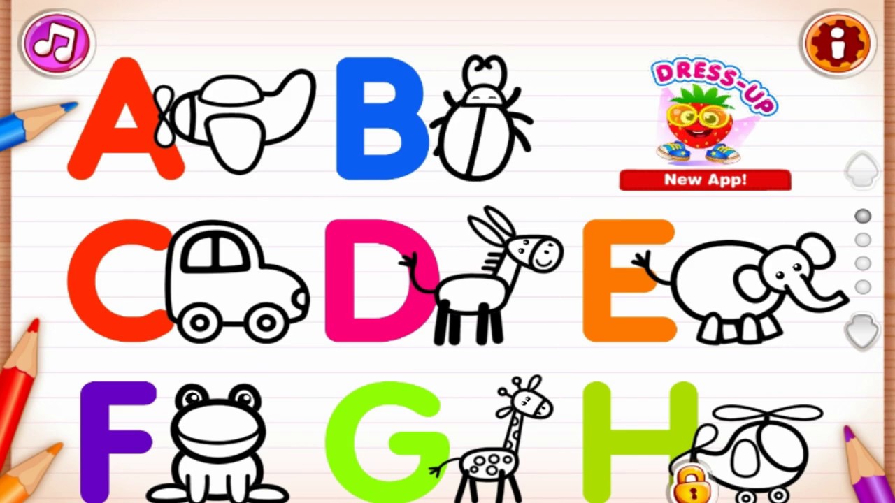 ABC Draw, Kids Drawing and Reading Game (Letters ABCD)