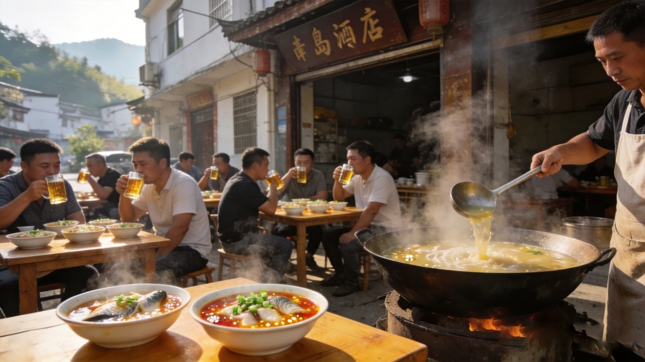 据朋友说，千岛湖水下藏着一套大富贵，探秘30年老店边聊边喝【舟小九】