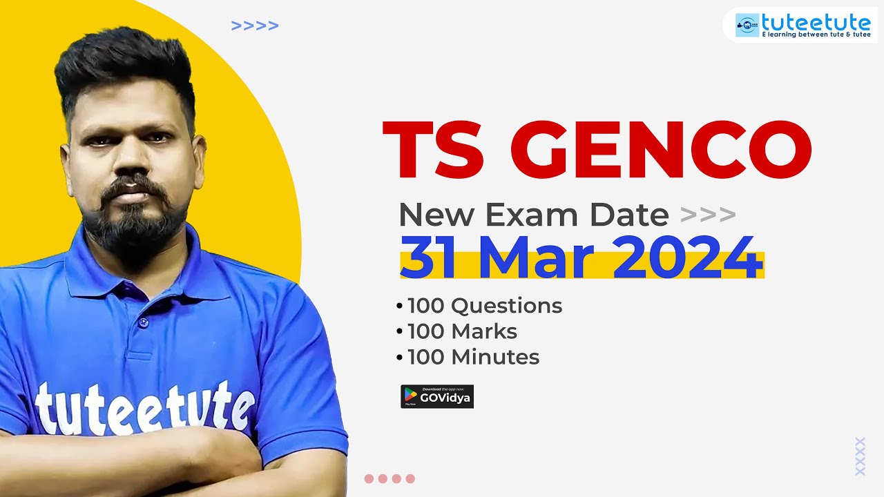 TS Genco Exam Date: 31st March 2024 | New Pattern #genco #tsgenco