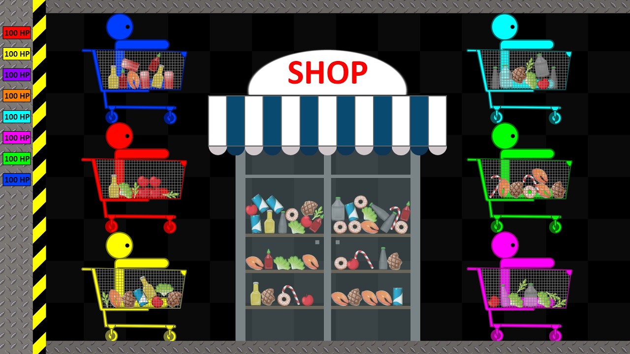 Stickman Shopping Cart: Survival Race