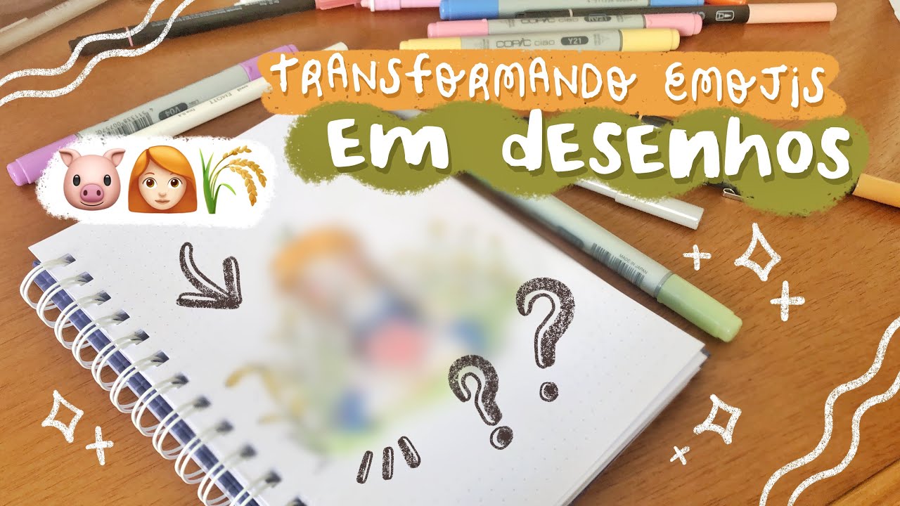 🐷👩🏻‍🦰🌾 desenhando a partir de emojis #2 // lápis, papel, caneta e marcadores ✏️✨
