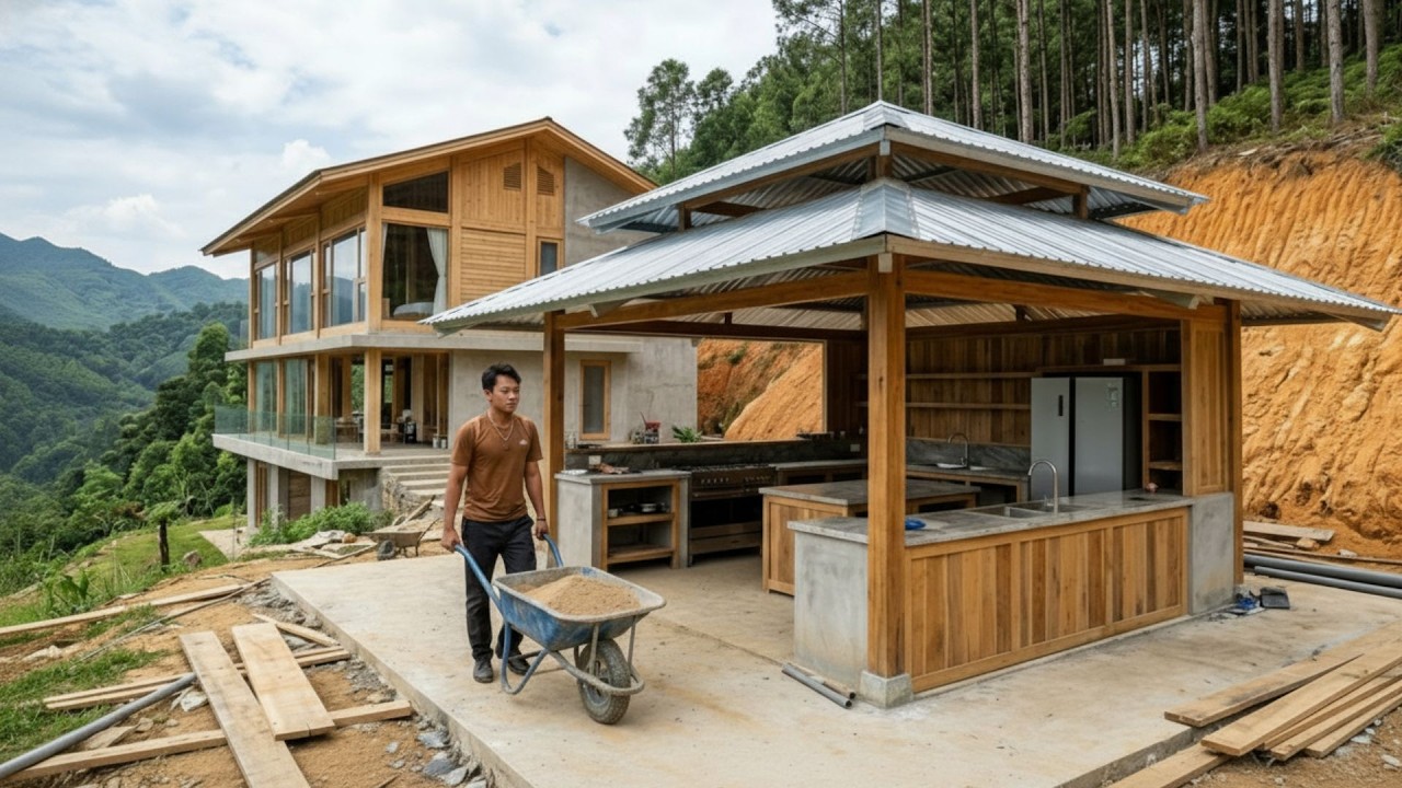 Building A Modern Kitchen House For A Villa On A Rugged Mountain In Just 30 Days