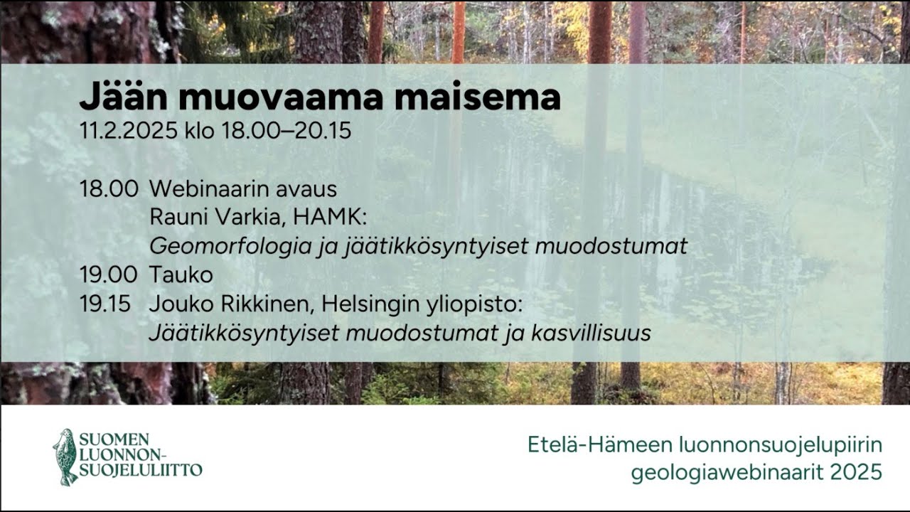 Jouko Rikkinen: Harjujen kasvit ja kasvillisuus (webinaari 11.2.2025)