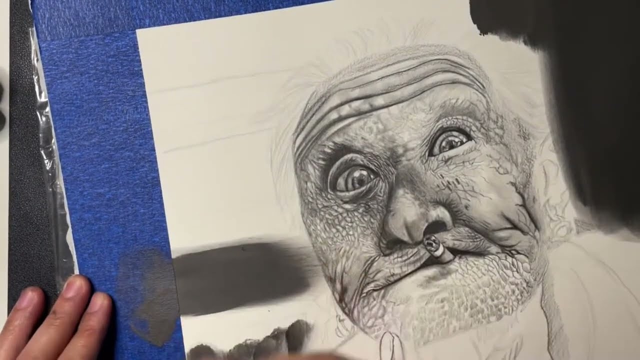 Using Linseed oil on graphite for smooth black background Part 2