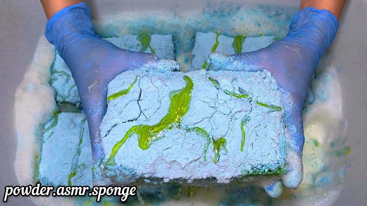Very creamy large paste 🩵Squeezing sponges asmr