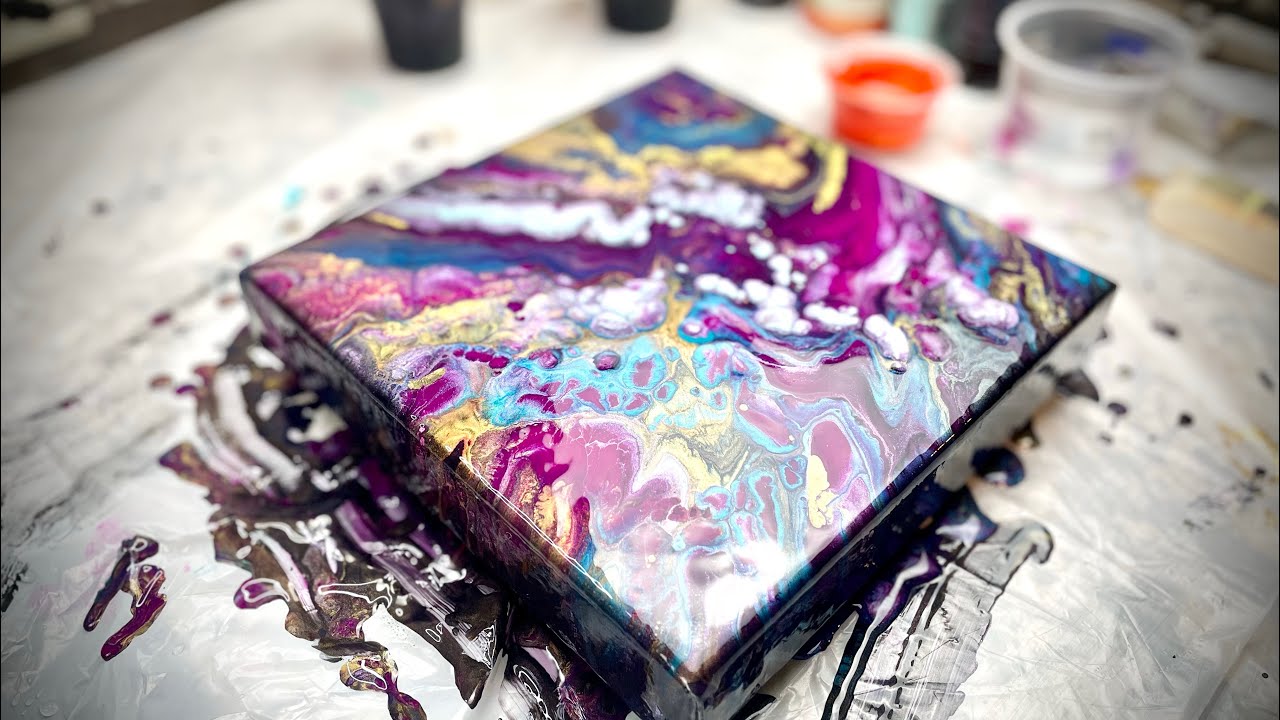 Mysterious effect..Flip Cup with Best Color Palette Ever 😉 DAY 28 Live Painting Acrylic Pour