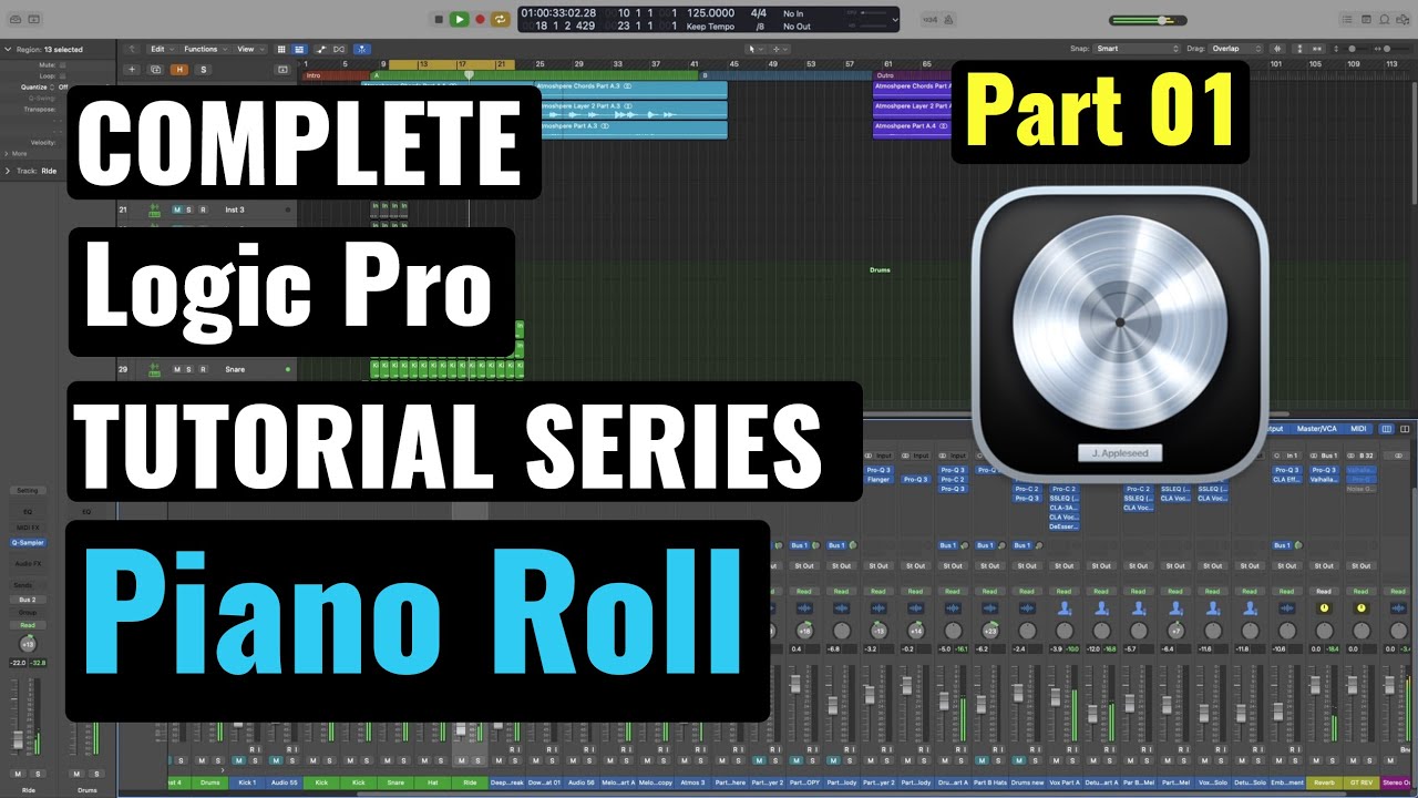 Logic Pro Complete Tutorial - 45 Piano Roll Part 01