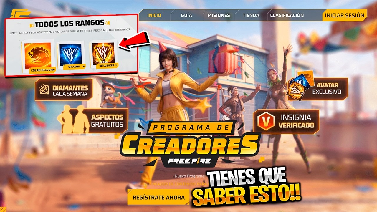 PASO A PASO COMO ENTRAR AL PROGRAMA DE CREADORES DE FREE FIRE NUEVO PROGRAMA DE INFLUENCERS 2026