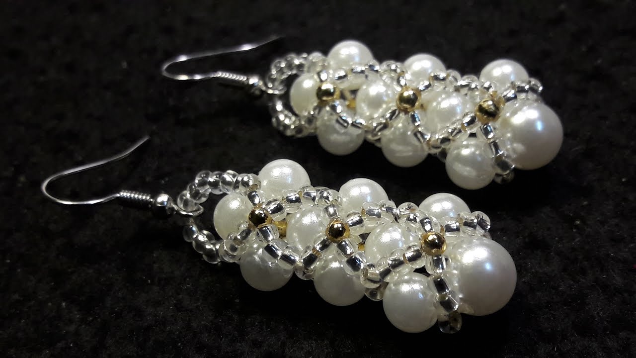 Hermosos Aros de Perlas y Chaquiras...Clase #57!!!