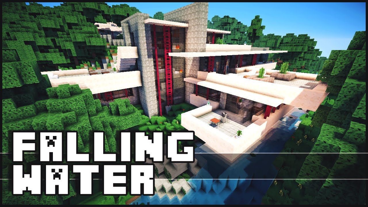Minecraft - Falling Water House (Frank Lloyd Wright) + Download