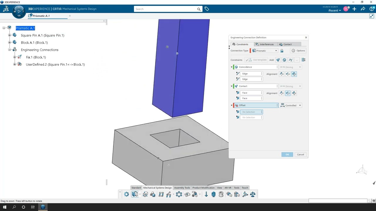 Creating a Simple Mechanism within the 3DEXPERIENCE