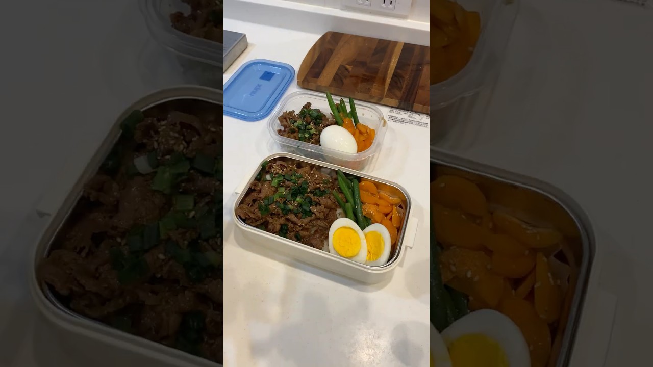 Easy & healthy 15-minute lunch for us #lunchbox #beef #bento