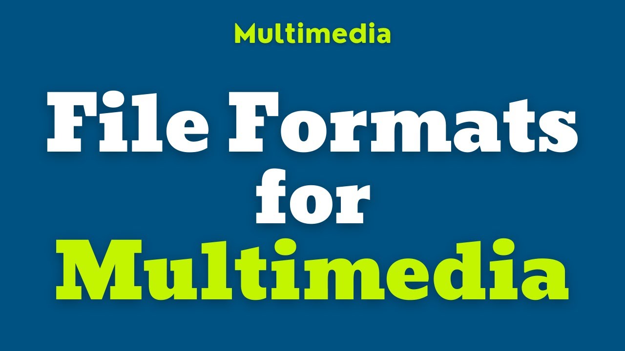 File Formats for Multimedia | Part-3 | Chapter 1 | 12th Computer Application