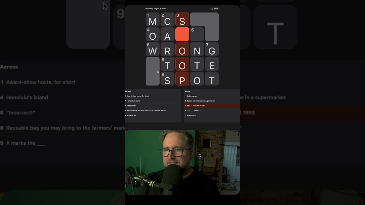 🤔 August 7, 2025 - Apple News Plus Crossword Mini Solution - News+ 