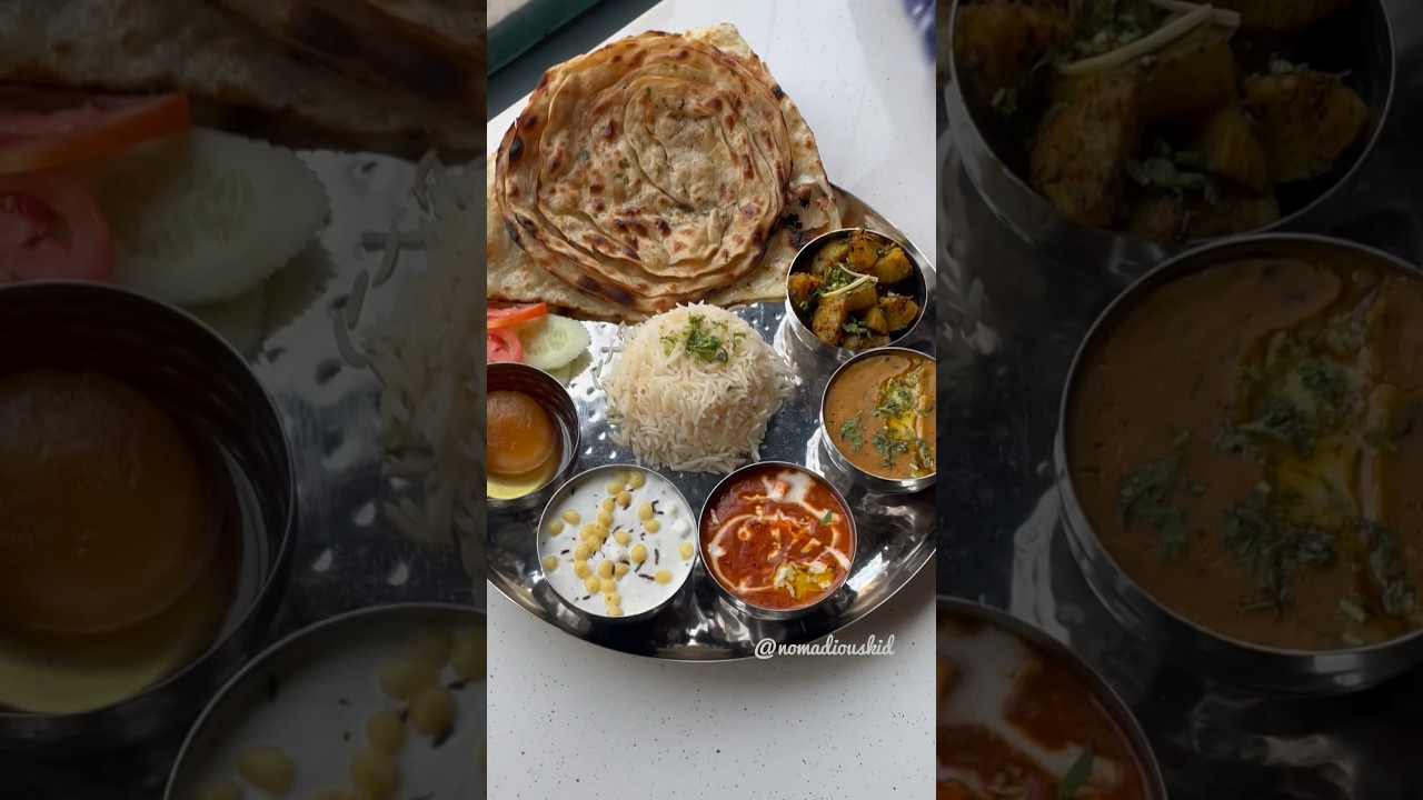 Satvik Thali without onion and garlic😍 comment for location and price 😁 #nomadiouskid #food
