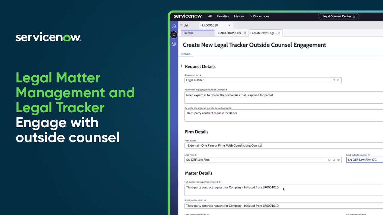 Legal Matter Management and Legal Tracker | Engage with outside counsel